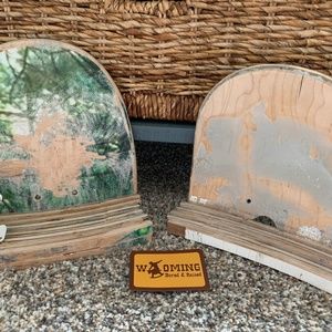 Recycled Handmade Board Shelf ( with hanging hardware )